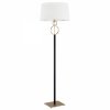 Designerska Czarna Lampa Stojąca Podłogowa Abażurowa Złote Obręcze PERSEO 8309 ARGON