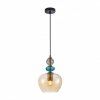 Designerska Lampa Wisząca Szklana Bursztynowy Klosz BUSCO PND-30263-1A-BRO-AMB ITALUX