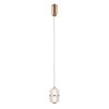 Złota lampa wisząca pojedyncza siatkowany klosz szklany Alani Italux PND-34375-1-HBR lampa jadalniana nad wyspę nad stół