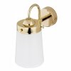 Eklektyczny kinkiet elegancka lampa ścienna lampka nocna złota mleczny klosz szkło PASADENA 4717 Argon