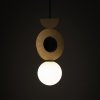 Nowoczesna Lampa Wisząca Drewniana W Stylu Boho Szklany Mleczny Klosz DROPS WOOD B 11174 Nowodvorski Lighting