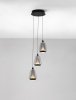 Nowoczesna lampa wisząca potrójna LED owalna czarny szklany klosz uniwersalna klasyczna możliwość ściemniania RORIZNO LE45110 Luces Exclusivas