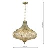 Designerska Lampa Wisząca Ozdobna Kryształowe Elementy ASMARA ASM0675 DAR LIGHTING