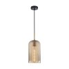 Czarno Złota Lampa Wisząca Dekoracyjny Bursztynowy Szklany Klosz RENTI PND-25205-1S-BK-AMB ITALUX