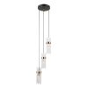 Złota lampa wisząca szklane klosze sople nad stół salonowa TARASO ITALUX PND-40760-3-BK-HBR