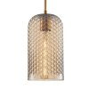 Czarno Złota Lampa Wisząca Dekoracyjny Bursztynowy Szklany Klosz RENTI PND-25205-1S-BK-AMB ITALUX