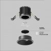 Czarna Oprawka Wpuszczana Downlight Round Maytoni DL058-7W3K-B