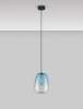 Nowoczesna lampa wisząca LED owalna niebieski szklany klosz uniwersalna klasyczna minimalistyczna JAREVIA LE45124 Luces Exclusivas