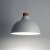 Minimalistyczna lampa wisząca w stylu skandynawskim biała z elementem drewnianym CAP WHITE 2070 TK-Lighting 