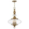 Lampa wisząca Wexley - 5 źródeł światła szklana Stary mosiądz retro dworkowa HK-WEXLEY-5P-HB HINKLEY