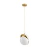Lampa wisząca ozdobna metalowa biały i mosiądz akrylowy klosz designerska elegancka uniwersalna regulacja wysokości ORBITA DP0067-250 Step Into Design