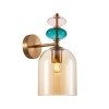 Designerski Kinkiet Ścienny Szklany Bursztynowy Klosz  BUSCO WL-30263-1B-BRO-AMB ITALUX