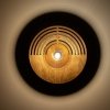 Dekoracyjny nowoczesny drewniany okrągły kinkiet ścienny szklany bursztynowy klosz w stylu boho LUNAR WOOD 11014 TK-Lighting