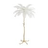 Dekoracyjna nowoczesna biała lampa stojąca podłogowa pióra 5 źródeł światła designerska boho EMU ST-DN127-F white Step Into Design