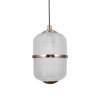 Złota lampa wisząca siatkowany klosz szklany Alani Italux PND-34375-3-BK lampa jadalniana nad wyspę nad stół