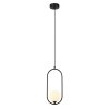 Lampa Wisząca Czarna Szklana Biała Kula LUPUS PND-3965-1-BK ITALUX