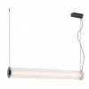 Duża lampa wisząca z ryflowanego transparentnego szkła tuba 120 cm tytan szczotkowany LED HAMPTON 8625 Argon