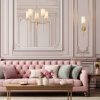 Lampa ścienna kinkiet metalowy złoty elegancki klasyczny minimalistyczny biały abażur DARLING ST-9501W GOLD Step Into Design