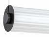 Efektowna lampa wisząca z ryflowanego transparentnego szkła tuba 80 cm tytan szczotkowany LED HAMPTON 8628 Argon