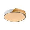 Okrągły Nowoczesny Plafon Sufitowy LED Biały + Drewno NASTRO PLF-13186-WH-WO ITALUX