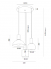Designerska prosta lampa wisząca na okrągłej podsufice 3 klosze różne wzory kolory mix SINES 1479 Argon