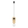 Nowoczesna Lampa Wisząca Drewniana W Stylu Boho Szklany Mleczny Klosz DROPS WOOD A 11173 Nowodvorski Lighting