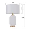 Abażurowa lampa stołowa ceramiczna biała ze złotymi elementami TAMIZA LP-1515/1T big white Light Prestige