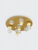 Złoty Plafon Kryształowe Kule Glamour LUCES EXCLUSIVAS PONCE LE42706 Molekularna Lampa Art Deco