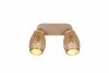 Nowoczesny plafon lampa sufitowa podwójna brązowa regulowane tuby klasyczna w stylu orientalnym metalowa drewniany dekor BIDAR R81572065 Rl