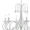 Biały Żyrandol Świecznikowy Glamour Z Kryształkami DIADEMA 2561 ARGON