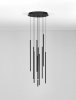 Minimalistyczna lampa wisząca LED aluminiowa zwis czarna uniwersalna klasyczna nad stół do salonu sypialni NOVENCIO LE45464 Luces Exclusivas