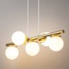 Złota lampa wisząca na listwie białe kule Avola 5 zwis Sigma 40795