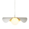 Lampa wisząca ozdobna aluminiowa biała industrialna designerska elegancka mleczny szklany klosz ENZO ST-F22020601-D80 white Step Into Design