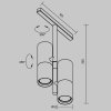 Ścieżka świetlna lampa szynowa podwójna LED nowoczesna regulowana tuba aluminium czerń-mosiądz możliwość ściemniania Elti Duo MAYTONI TR005-4-2X12W-DS-BBS
