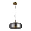 Designerska szklana lampa wisząca led 10W Caste Italux PND-17760B-BRSS-SG złoty dymiony nad stół do jadalni