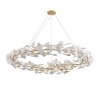 Dekoracyjna nowoczesna biała lampa wisząca ceramiczne listki 15 źródeł światła okrągła designerska boho BOTANIKA XY080P-150 Step Into Design