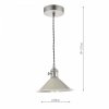 Chrom Lampa Wisząca Vintage Szary Klosz HADANO HAD0161-06 DAR LIGHTING