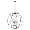 Nowoczesna Kulista Lampa wisząca Corinne FE-CORINNE-6P-L Polerowany nikiel z kryształkami nad stół, do salonu 