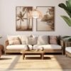 Lampa wisząca drewniana styl skandynawski szklany klosz TRE 8634 Argon 