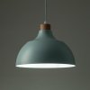 Minimalistyczna lampa wisząca w stylu rustykalnym kolor miętowy z elementem drewnianym CAP MINT 5901 TK-Lighting 