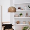 Naturalna pleciona lampa wisząca z rattanu w stylu japandi KANSOLP-2025/1P 50 cm Light Prestige