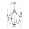 Lampa wisząca Adams 4 źródła światła antyczny nikiel styl wiktoriański FE-ADAMS-4P-ANL FEISS