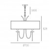 NOWOCZESNA CHROMOWA LAMPA WISZĄCA GLAMOUR COSMO LIGHT LAS VEGAS P06698NI ŻYRANDOL DO SALONU CHROM