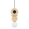 Nowoczesna Lampa Wisząca Drewniana W Stylu Boho Szklany Mleczny Klosz DROPS WOOD A 11173 Nowodvorski Lighting