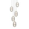 Złota lampa wisząca siatkowany klosz szklany Alani Italux PND-34375-5-BK lampa jadalniana nad wyspę nad stół