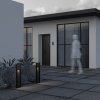 Designerskie oświetlenie zewnętrzne LED czarny wzór drewna słupek Porte MAYTONI O481FL-L7BWD3K
