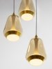 Nowoczesna lampa wisząca LED potrójna owalna złoty szklany klosz uniwersalna klasyczna możliwość ściemniania RORIZNO LE45113 Luces Exclusivas