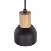Rustykalna lampa wisząca czarna z elementem drewnianym CAIRO 4894 TK-Lighting pojedyncza nowoczesna minimalistyczna