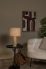 Lampa stołowa nocna trawertyn lniany klosz okrągły minimalistyczna designerska nowoczesna NIMUE 05556/81/41 LUCIDE