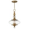Lampa wisząca Wexley - 3 źródła światła szklana stary mosiądz retro dworkowa HK-WEXLEY-3P-HB HINKLEY